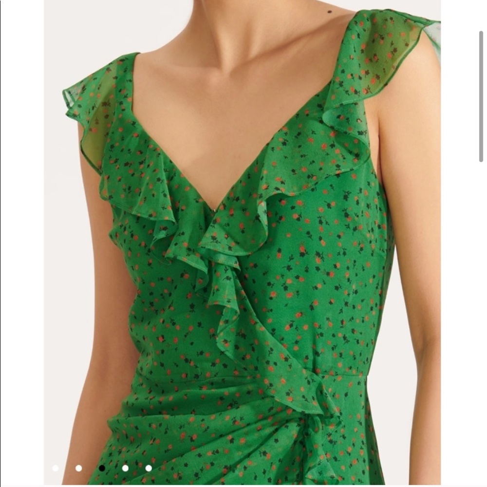 Veronica Beard Ruffle Trim Petal Silk Dress NWT - Picture 3 of 12